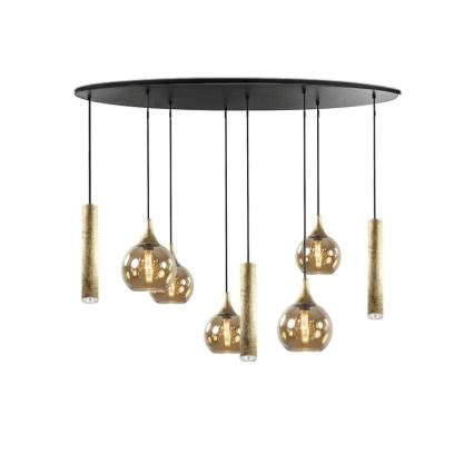 Hängeleuchte CALYPSO 3xGU10/60W/230V + 5xE27/60W schwarz/golden