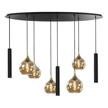 Hängeleuchte CALYPSO 3xGU10/60W/230V + 5xE27/60W schwarz/golden