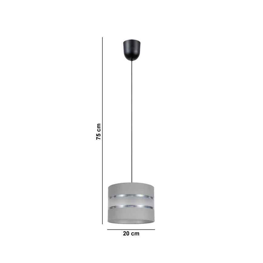 Hängeleuchte CORAL 1xE27/60W/230V d. 20 cm grau