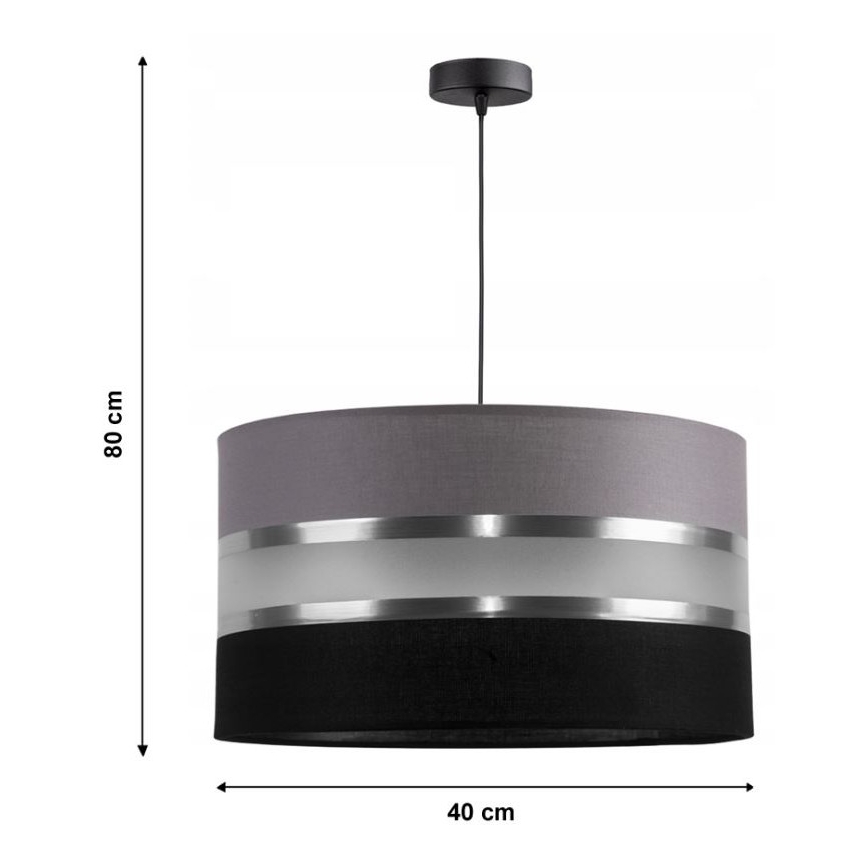 Hängeleuchte CORAL 1xE27/60W/230V schwarz-grau