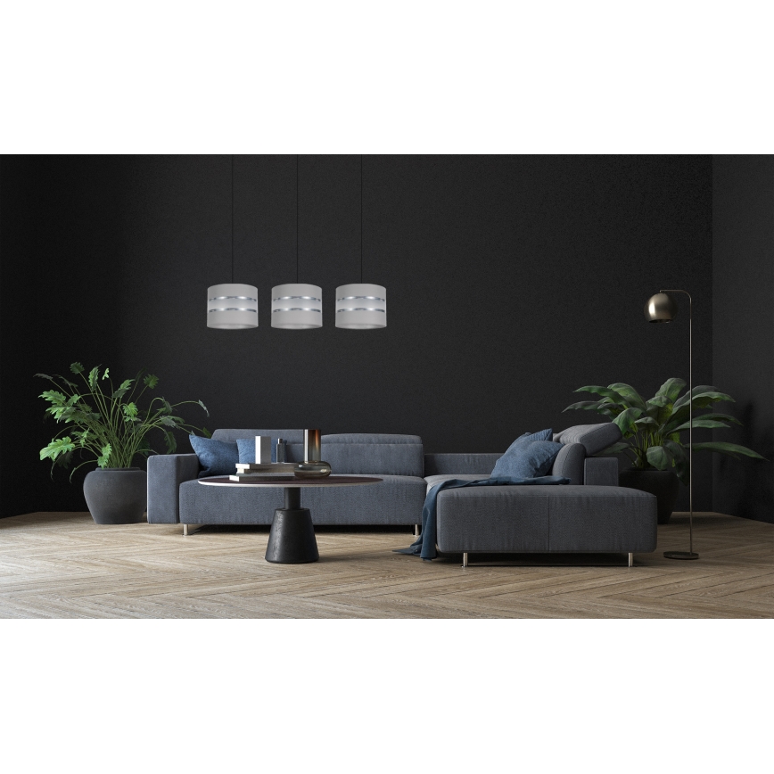 Hängeleuchte CORAL 3xE27/60W/230V grau