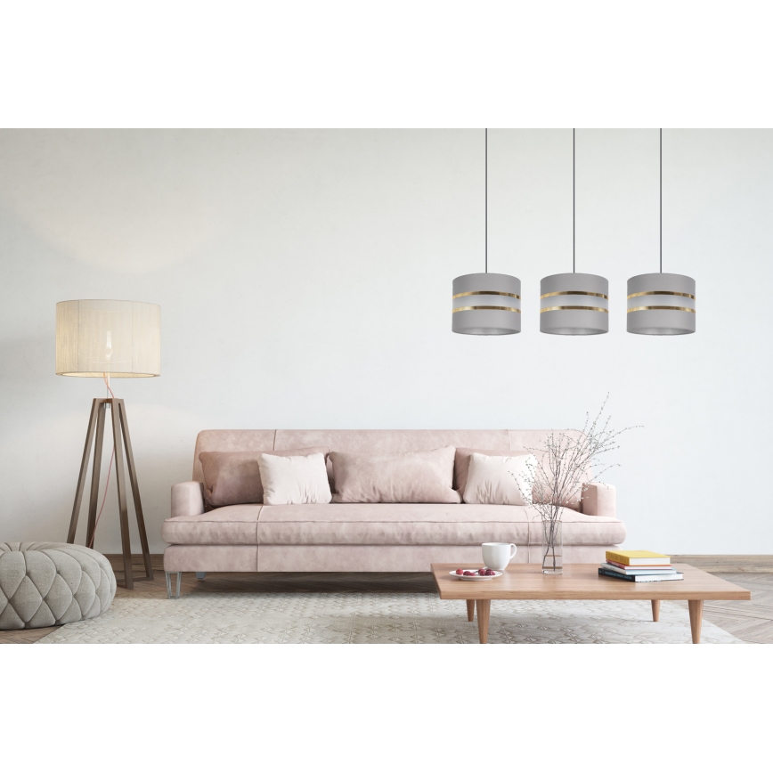 Hängeleuchte CORAL 3xE27/60W/230V grau