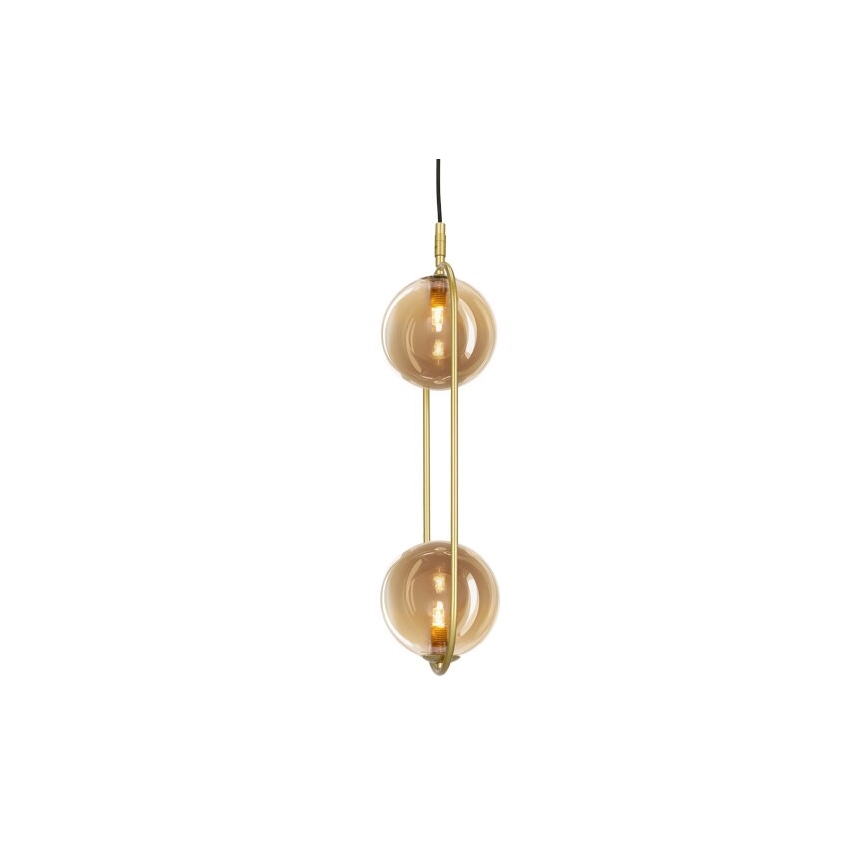 Hängeleuchte CORDEL 2xG9/28W/230V Messing/rauchig beige