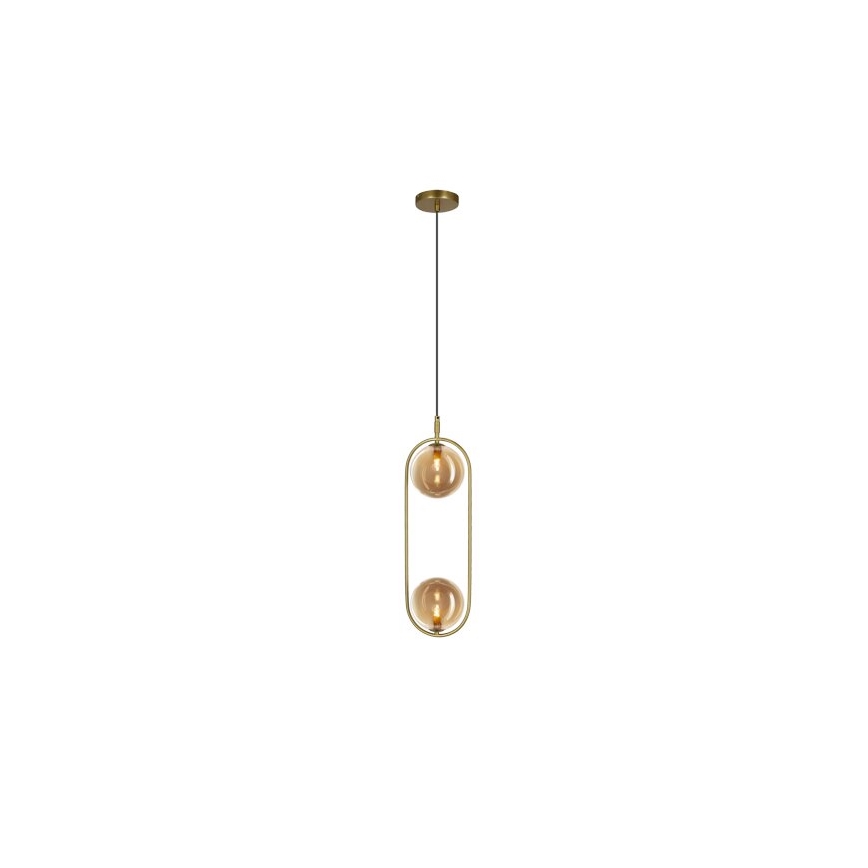 Hängeleuchte CORDEL 2xG9/28W/230V Messing/rauchig beige
