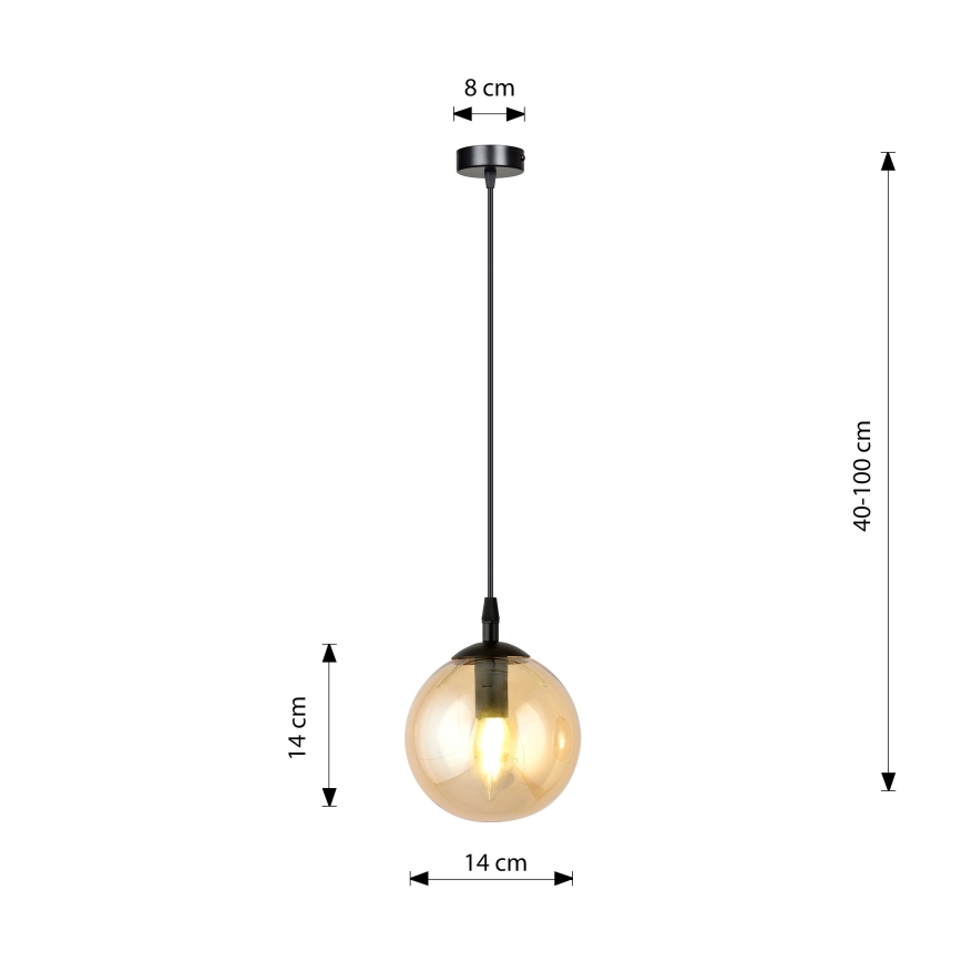 Hängeleuchte COSMO 1xE14/10W/230V d 14 cm schwarz/beige
