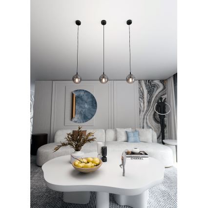 Hängeleuchte COSMO 1xE14/10W/230V d 14 cm schwarz/grau