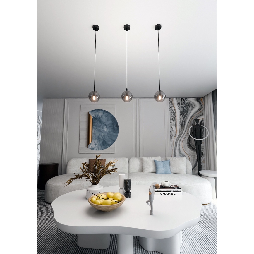 Hängeleuchte COSMO 1xE14/10W/230V d 14 cm schwarz/grau