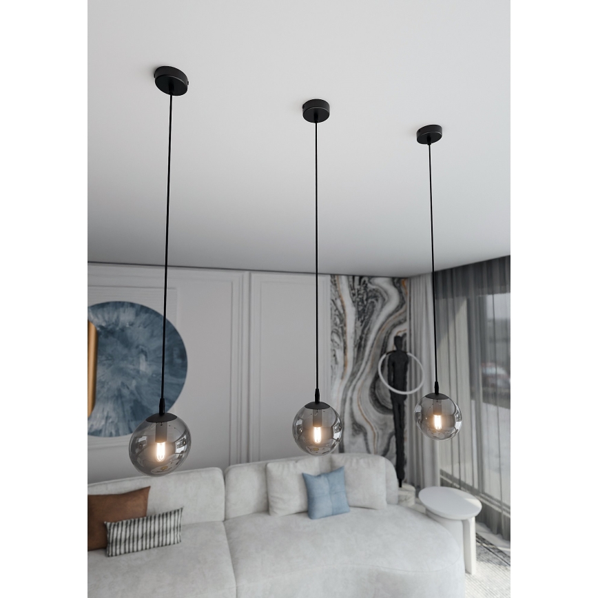 Hängeleuchte COSMO 1xE14/10W/230V d 14 cm schwarz/grau