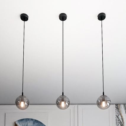 Hängeleuchte COSMO 1xE14/10W/230V d 14 cm schwarz/grau