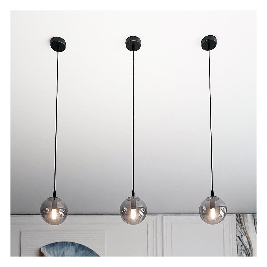 Hängeleuchte COSMO 1xE14/10W/230V d 14 cm schwarz/grau