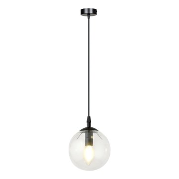 Hängeleuchte COSMO 1xE14/10W/230V d 14 cm schwarz/klar