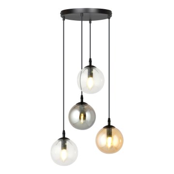 Hängeleuchte COSMO 4xE14/10W/230V d 40 cm schwarz/grau/beige/klar