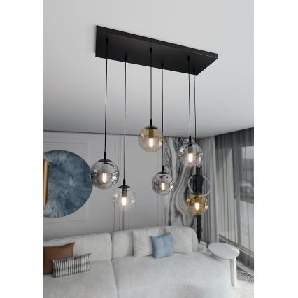 Hängeleuchte COSMO 6xE14/10W/230V schwarz/grau/beige/klar