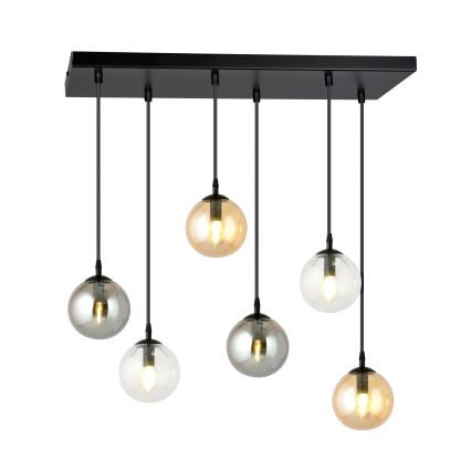 Hängeleuchte COSMO 6xE14/10W/230V schwarz/grau/beige/klar