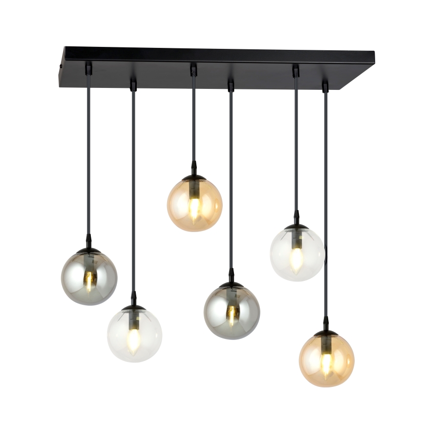 Hängeleuchte COSMO 6xE14/10W/230V schwarz/grau/beige/klar