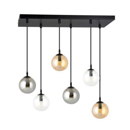 Hängeleuchte COSMO 6xE14/10W/230V schwarz/grau/beige/klar
