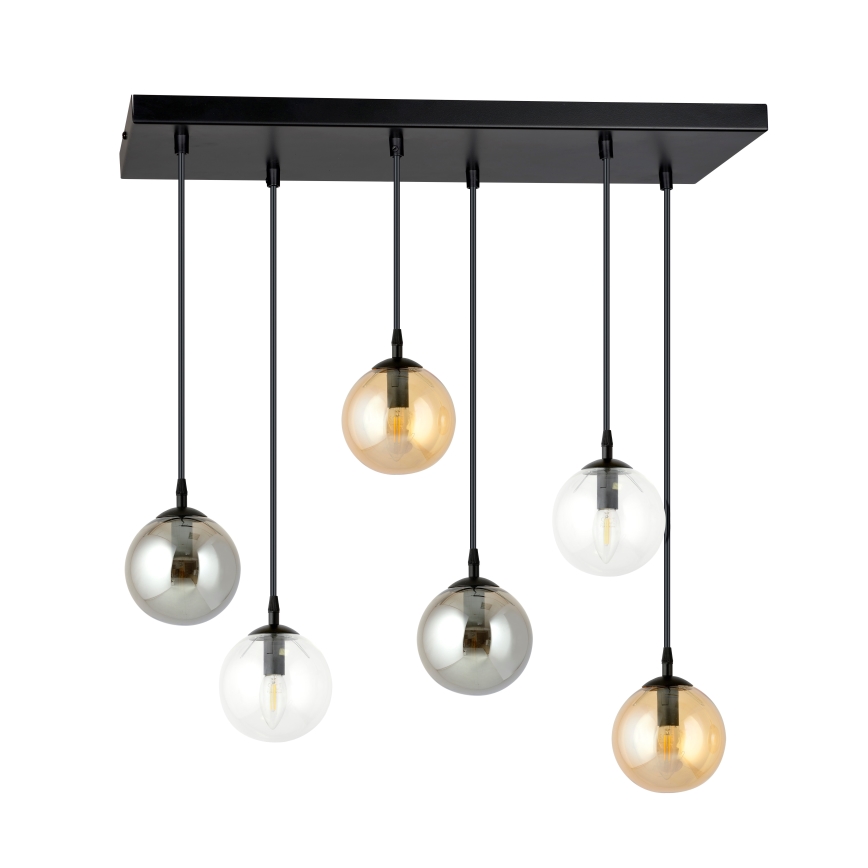 Hängeleuchte COSMO 6xE14/10W/230V schwarz/grau/beige/klar
