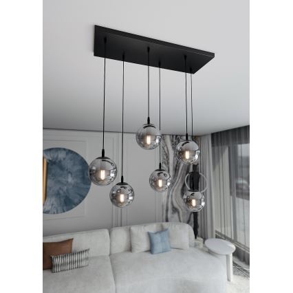 Hängeleuchte COSMO 6xE14/10W/230V schwarz/grau