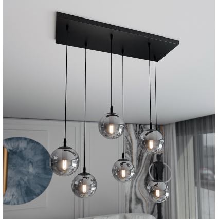 Hängeleuchte COSMO 6xE14/10W/230V schwarz/grau