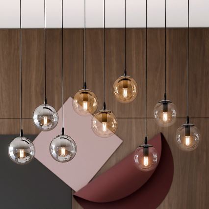 Hängeleuchte COSMO 9xE14/10W/230V schwarz/grau/beige/klar