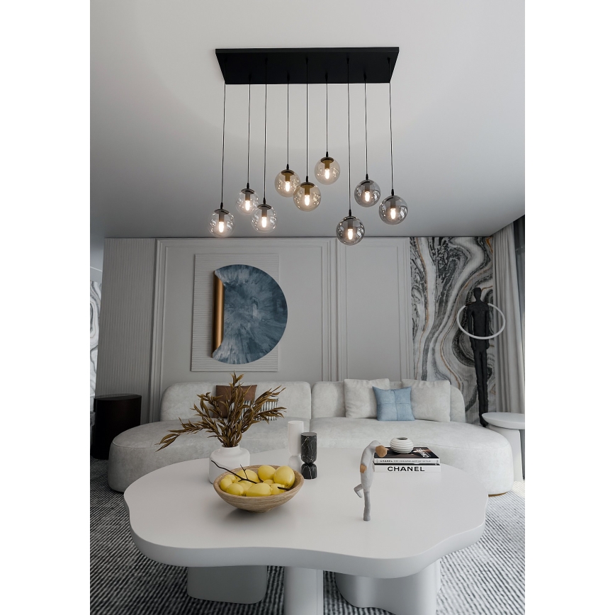 Hängeleuchte COSMO 9xE14/10W/230V schwarz/grau/beige/klar