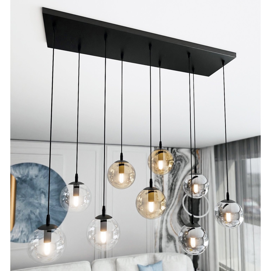 Hängeleuchte COSMO 9xE14/10W/230V schwarz/grau/beige/klar