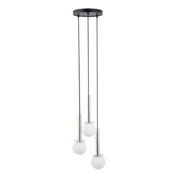 Hängeleuchte DAISY 3xG9/12W/230V d 27 cm glänzendes Chrom/schwarz/weiß