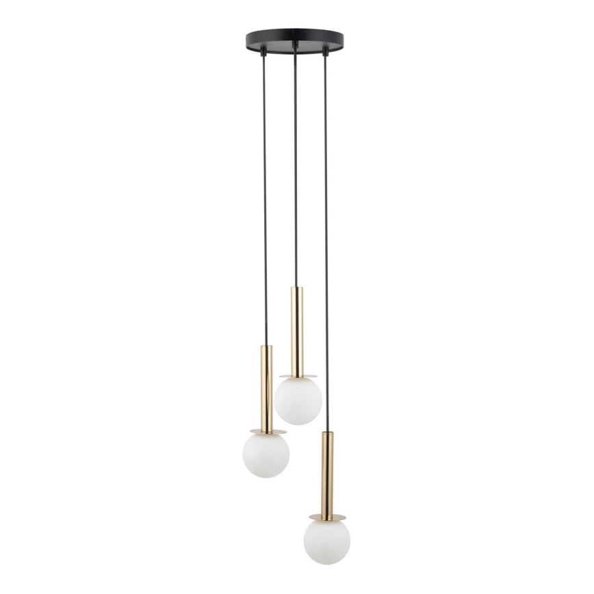 Hängeleuchte DAISY 3xG9/12W/230V d 27 cm golden/schwarz/weiß