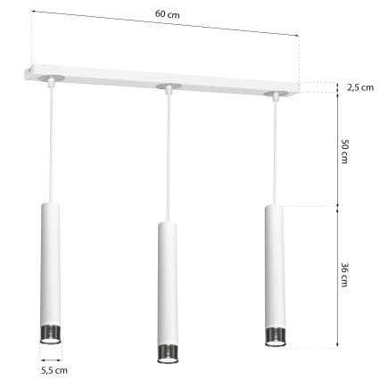 Hängeleuchte DANI 3xGU10/8W/230V