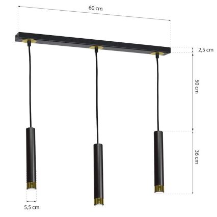 Hängeleuchte DANI 3xGU10/8W/230V