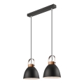 Hängeleuchte DANIELLE 2xE27/60W/230V Buche