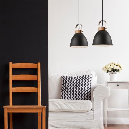 Hängeleuchte DANIELLE 2xE27/60W/230V Buche