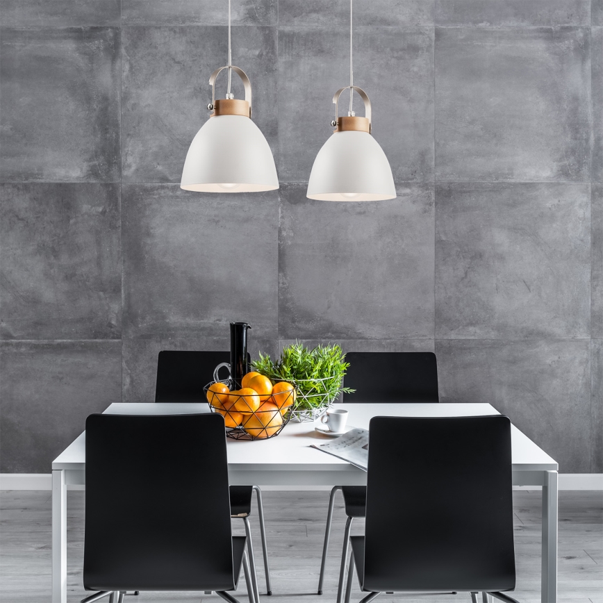 Hängeleuchte DANIELLE 2xE27/60W/230V Buche