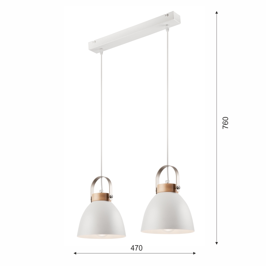 Hängeleuchte DANIELLE 2xE27/60W/230V Buche