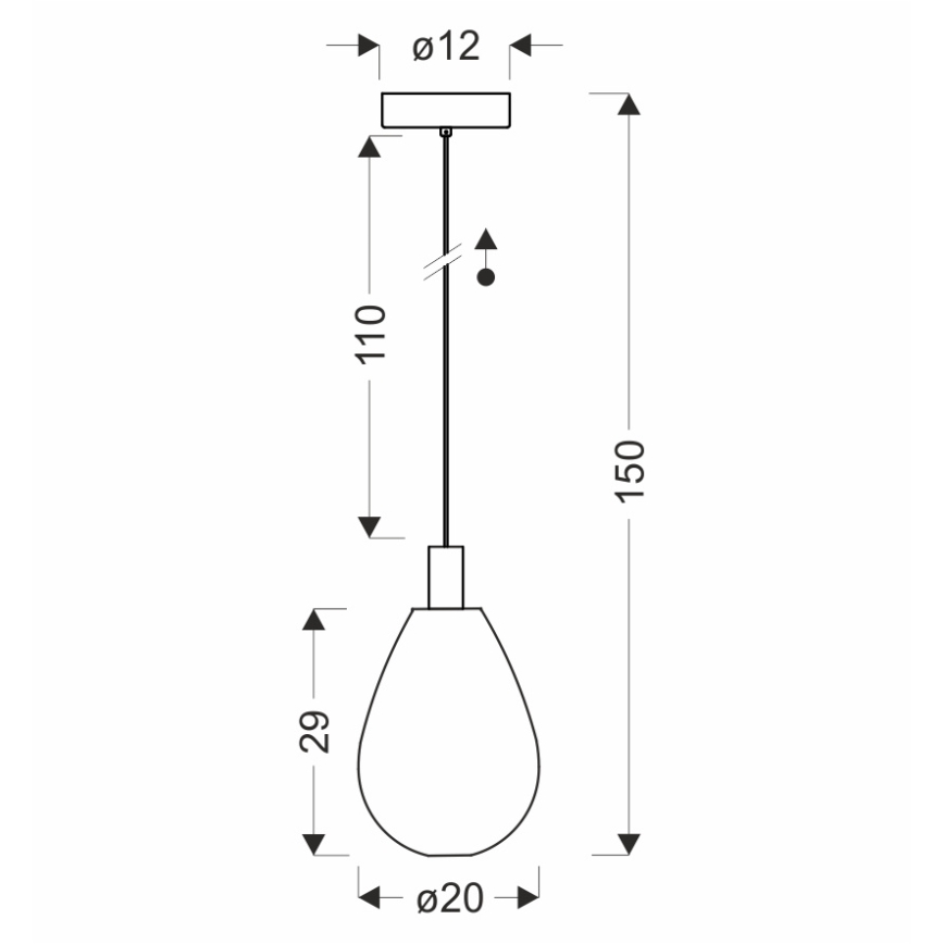 Hängeleuchte DENSO an Kabel, 1xG9/5W/230V, Ø 20 cm, schwarz-chrom