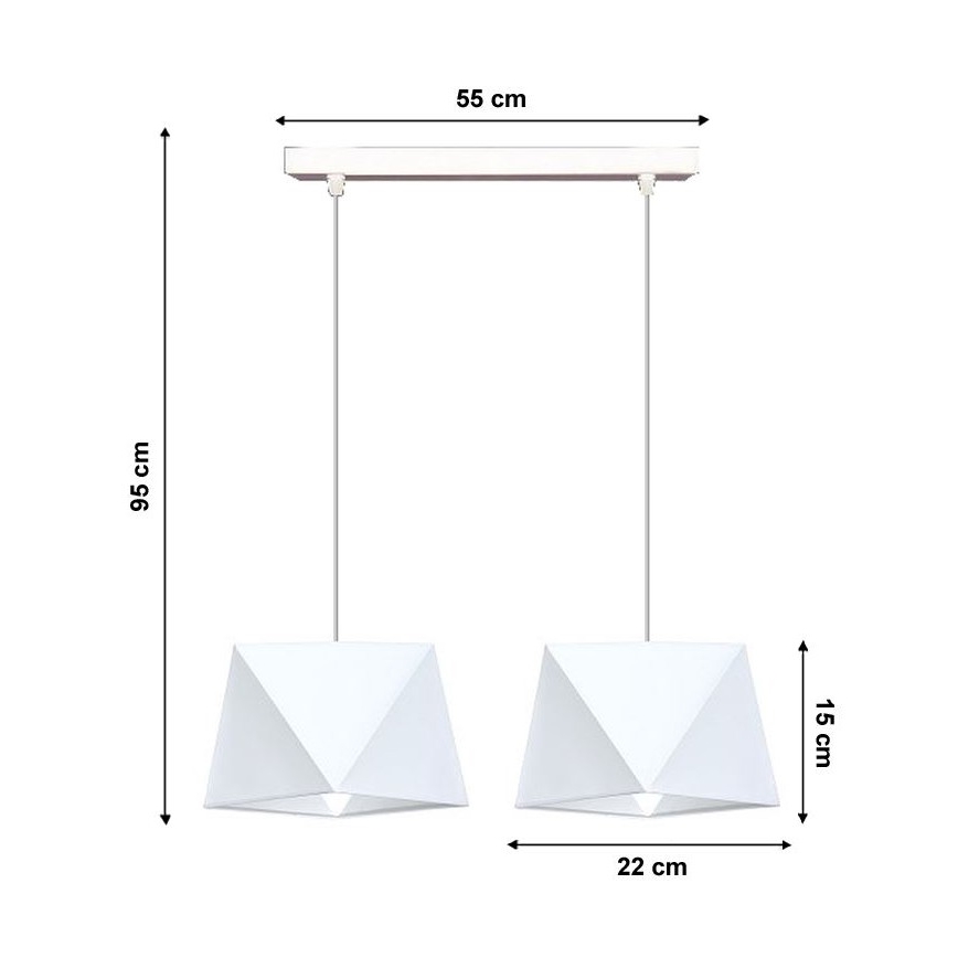 Hängeleuchte DIAMENT 2xE27/60W/230V weiß