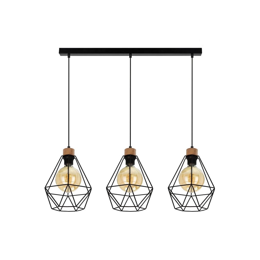 Hängeleuchte DIAMENT 3xE27/60W/230V Eiche