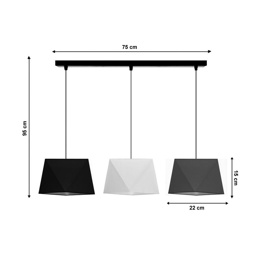 Hängeleuchte DIAMENT 3xE27/60W/230V