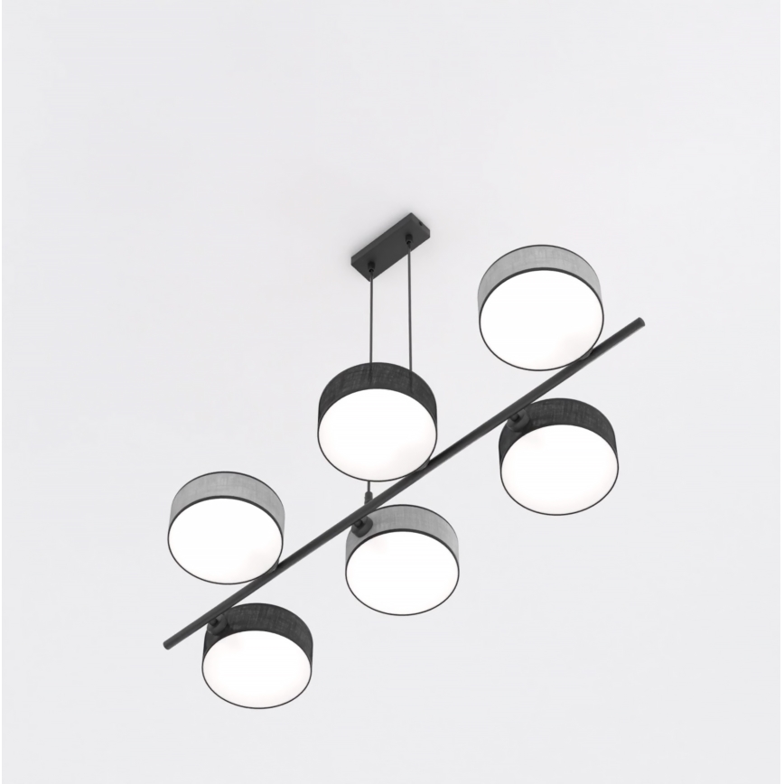 Hängeleuchte DRUMZ 6xE14/10W/230V schwarz/grau