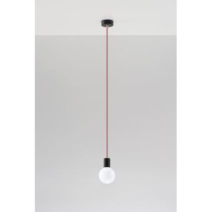 Sollux SL.0158 - Kronleuchter na Lanku EDISON 1xE27/60W/230V schwarz, rot