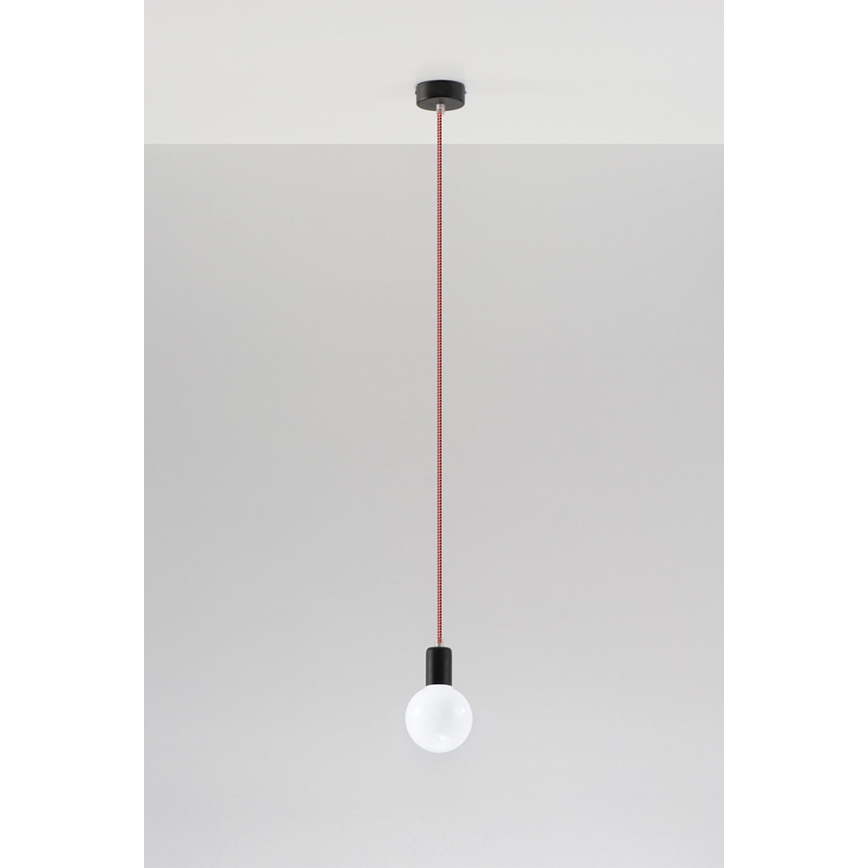 Sollux SL.0158 - Kronleuchter na Lanku EDISON 1xE27/60W/230V schwarz, rot