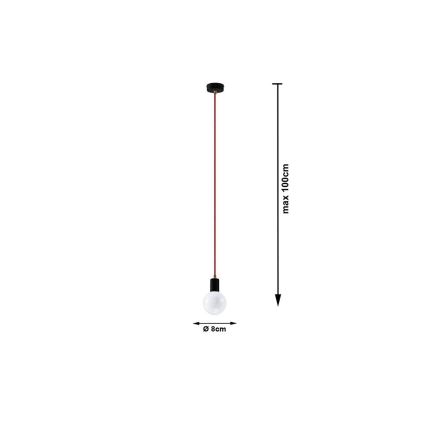 Sollux SL.0158 - Kronleuchter na Lanku EDISON 1xE27/60W/230V schwarz, rot