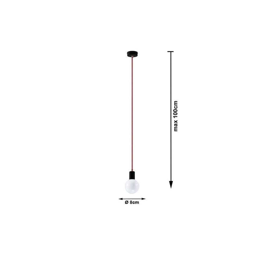 Sollux SL.0158 - Kronleuchter na Lanku EDISON 1xE27/60W/230V schwarz, rot