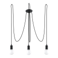 Hängeleuchte EDISON 3 3xE27/60W/230V Spinne schwarz