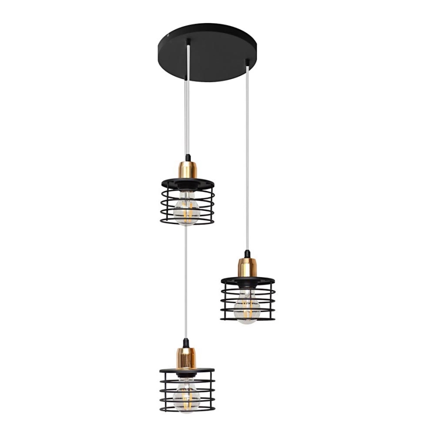 Hängeleuchte EDISON 3xE27/15W/230V