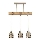 Hängeleuchte ELEN an Kabel, 3xE27/35W/230V, Beige/Gold/Braun