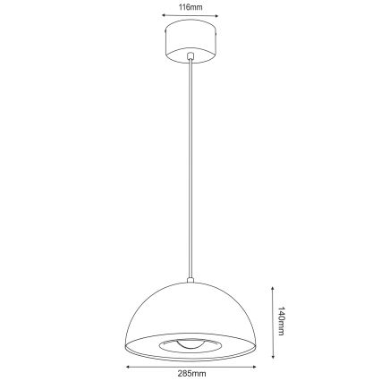 Hängeleuchte ELGUND 1xE27/15W/230V d 28,5 cm beige