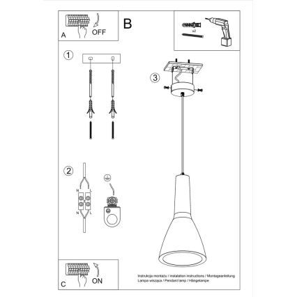 Hängeleuchte EMPOLI 1xE27/15W/230V weiß