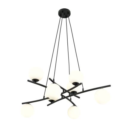 Hängeleuchte ESSA 8xE14/10W/230V schwarz/weiß