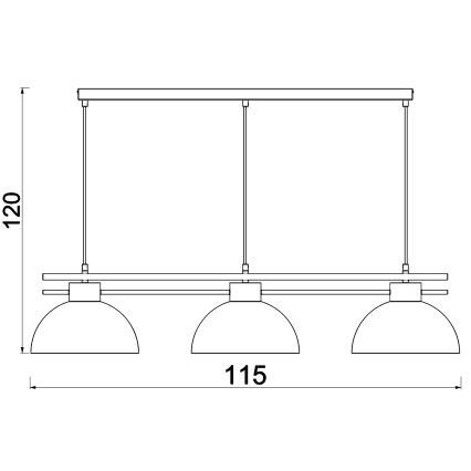 Hängeleuchte ESTATE 3xE27/15W/230V grün